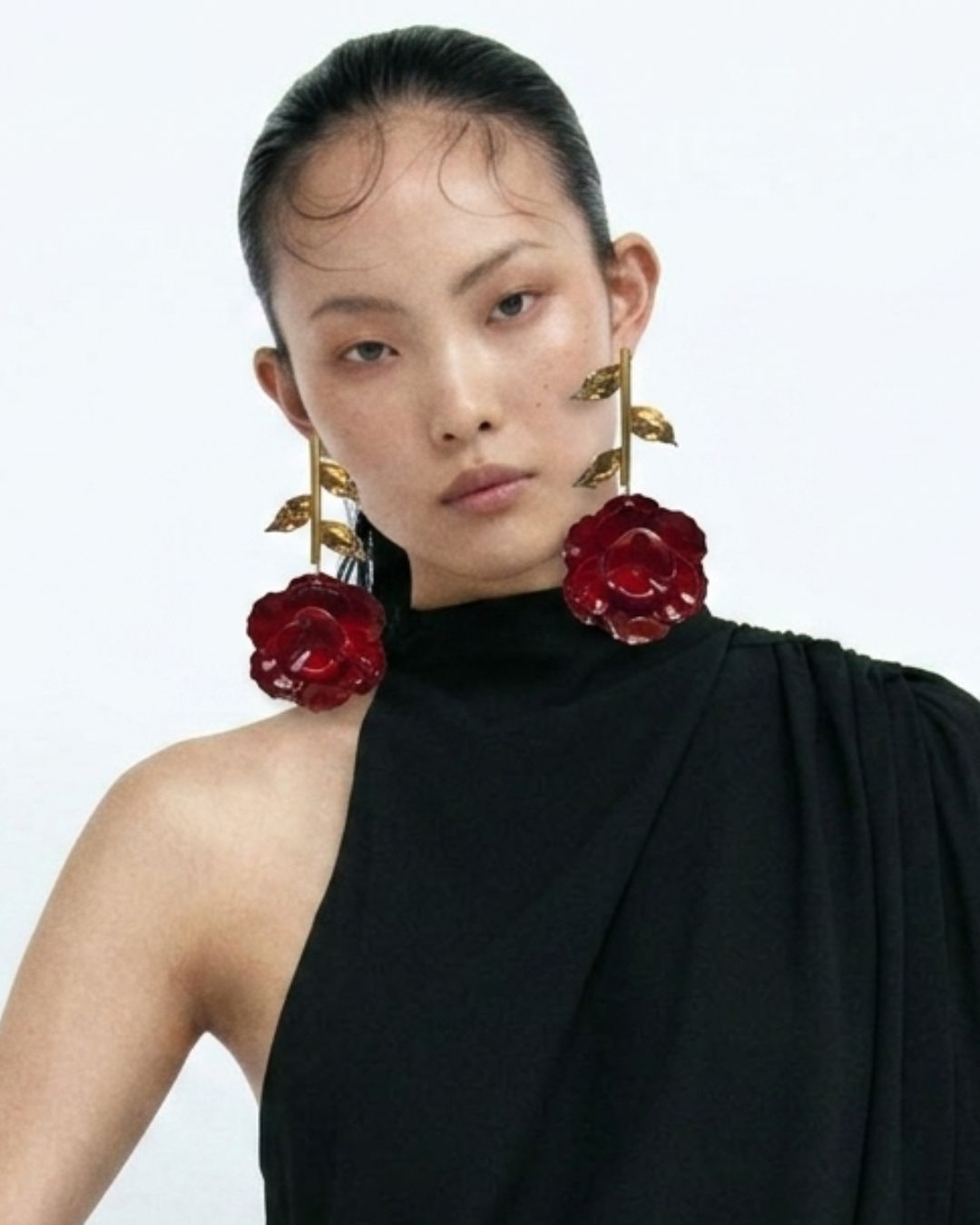 Maroon Rose Flower Earrings