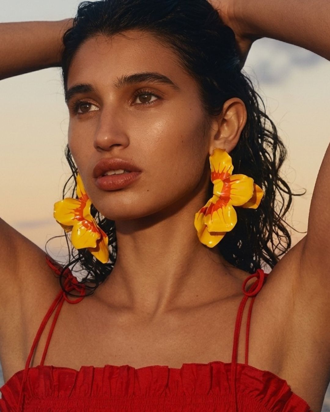 Sunset Petals Stud Earrings