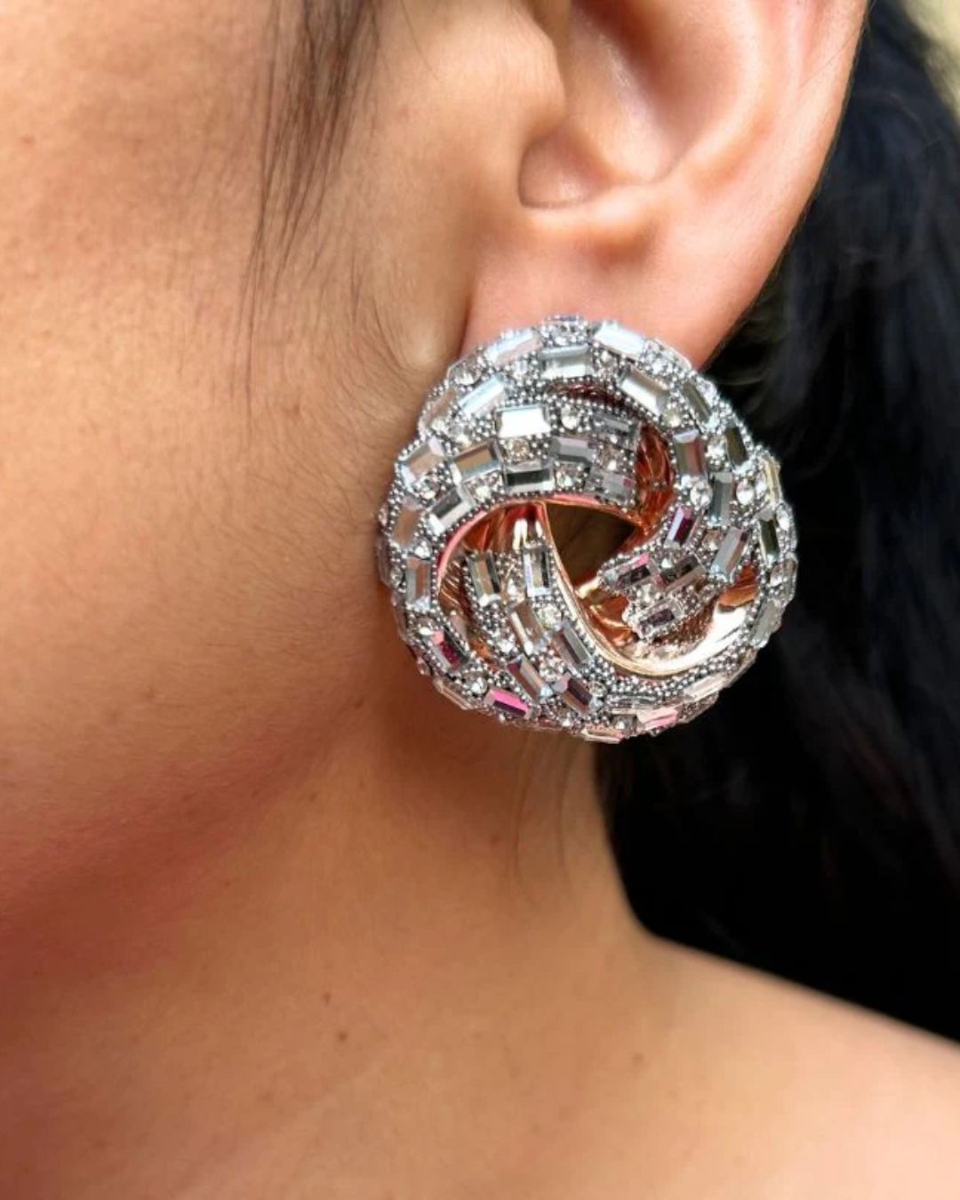 Bling Blogger Silver Knot Statement Studs