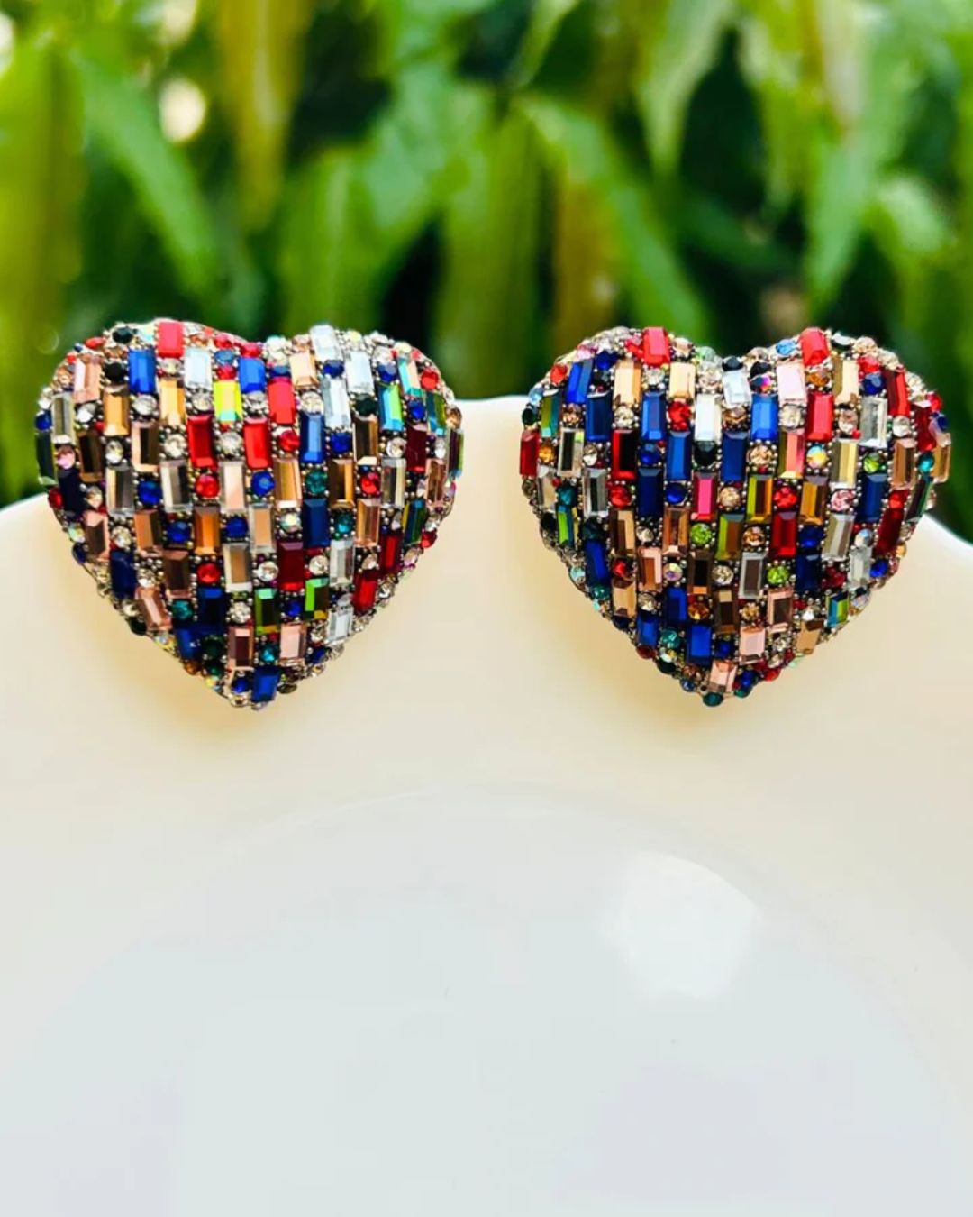 Bling Blogger Multi Heart Earrings - Big