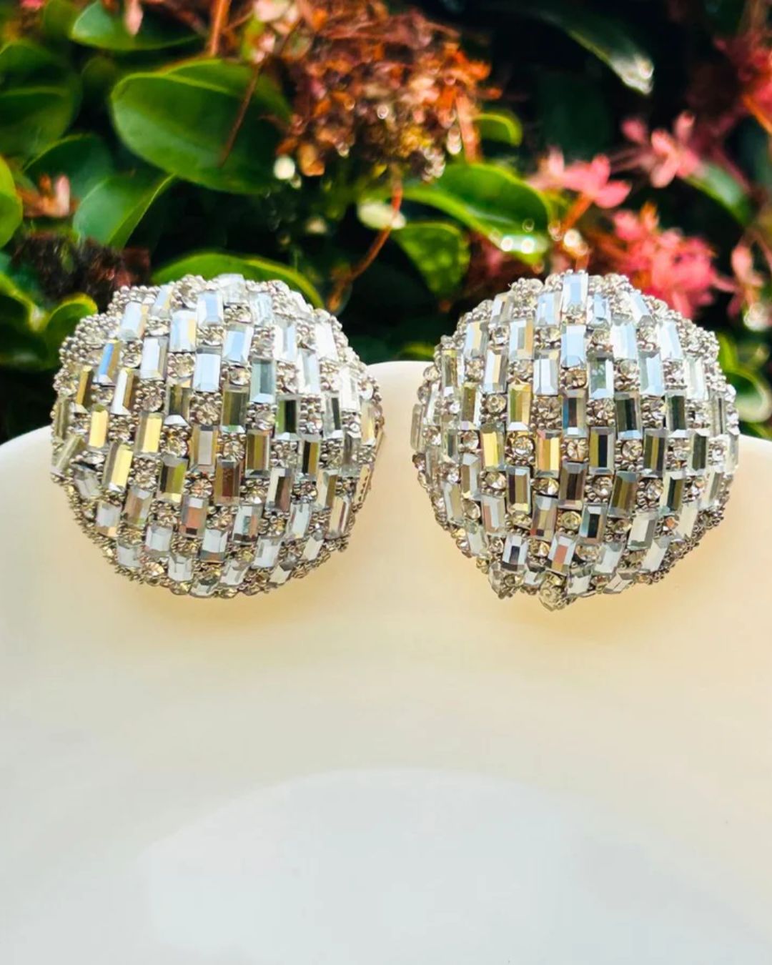 Bling Blogger Silver Stud Earrings - Small