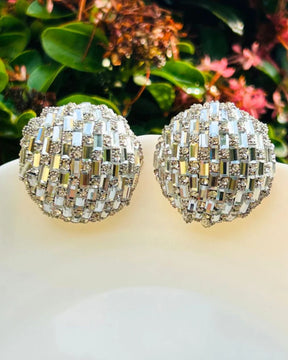 Bling Blogger Silver Stud Earrings - Small