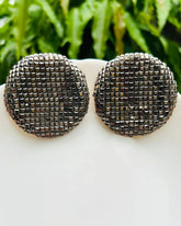 Bling Blogger Rhodium Round Earrings - Big