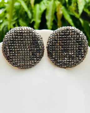 Bling Blogger Rhodium Round Earrings - Big