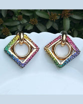 Bling Blogger Multicolor Rhombus Earrings