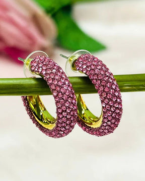 Bling Blogger Baby Pink Hoop Earrings