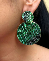 Bling Blogger Green Layered Round Earrings