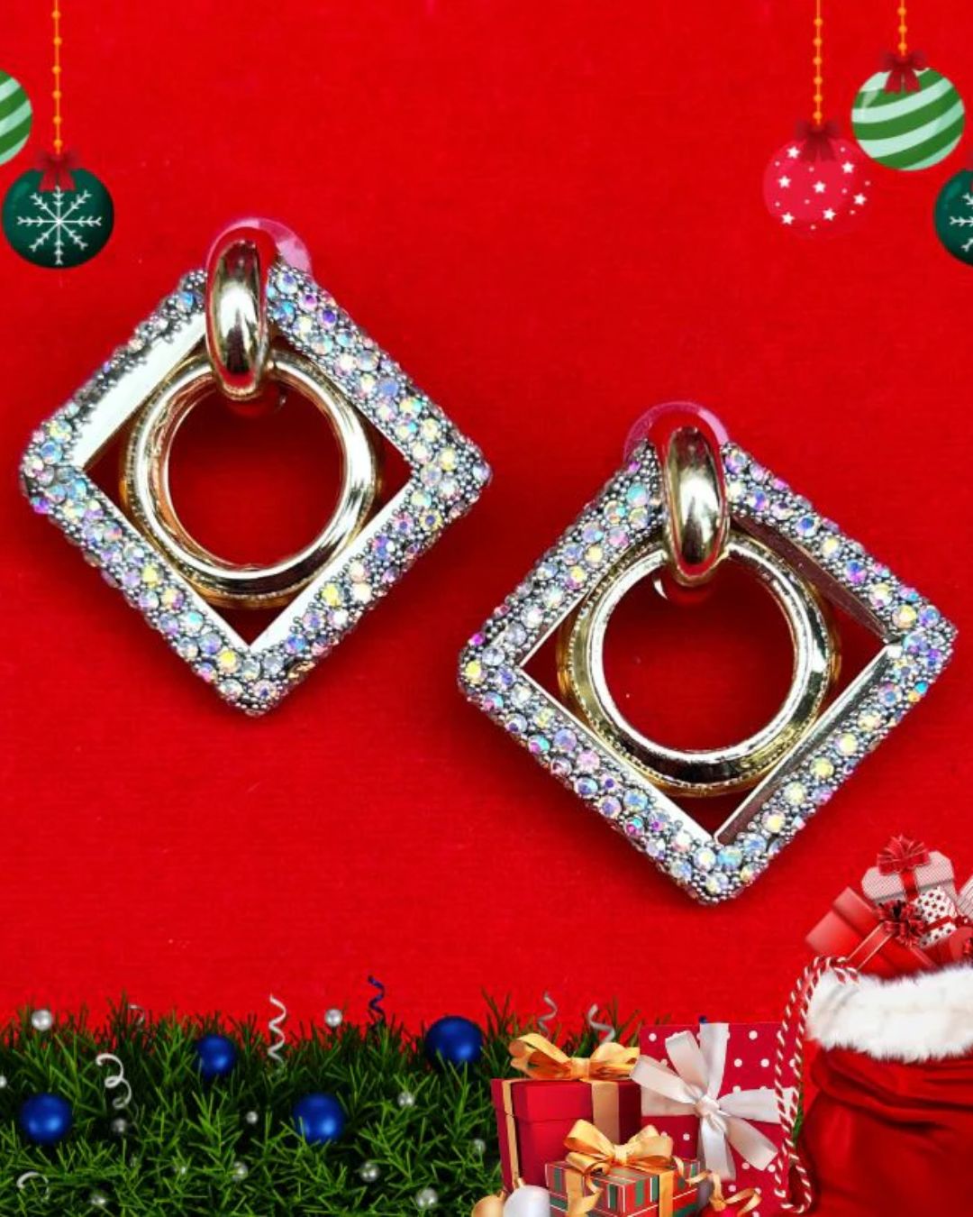 Bling Bright Rhombus Earrings