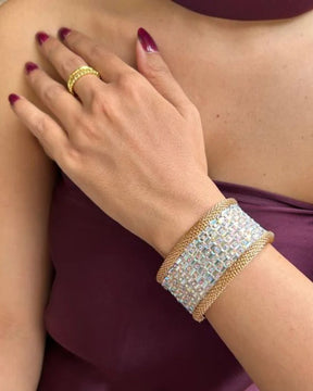 Bling Blogger Silver Golden Openable Kada / Handcuff