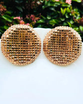 Bling Blogger Golden Round Earrings - Big