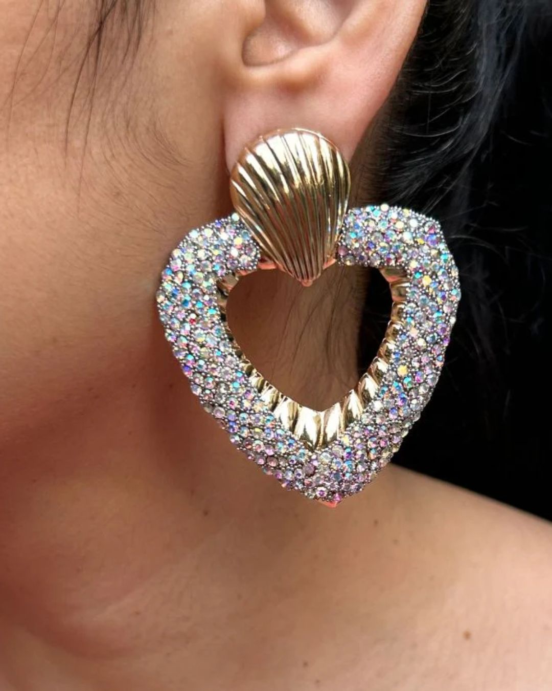 Bling Blogger Envy Silver Heart Earrings