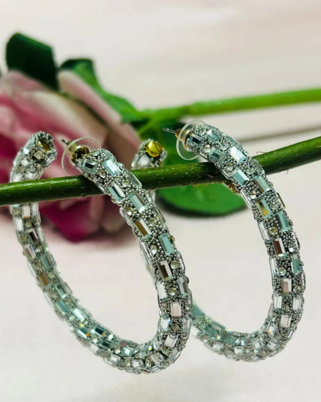 Bling Blogger Silver Hoop Earrings - Big