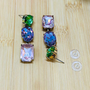 Multicolor Rhinestone Drop Earrings