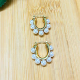 Pearl Golden Hoop Earrings