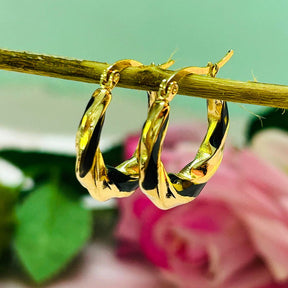 Black And Golden Hoop Earrings