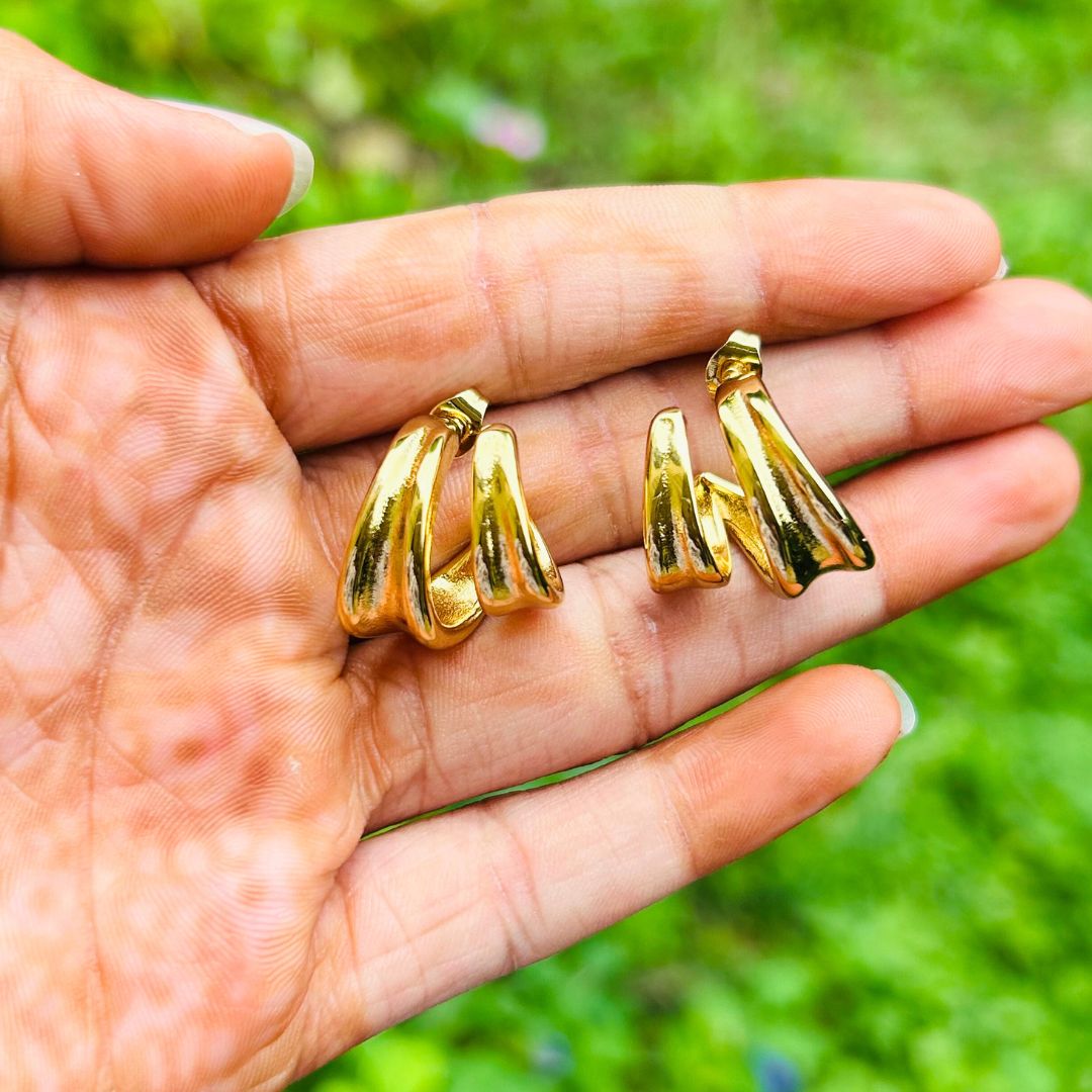 Golden Spiral Hoop Earrings