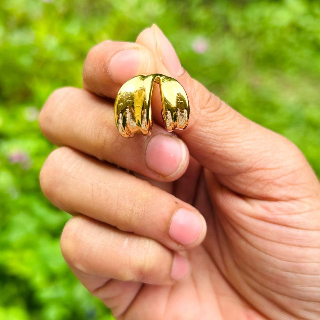 Golden Spiral Hoop Earrings