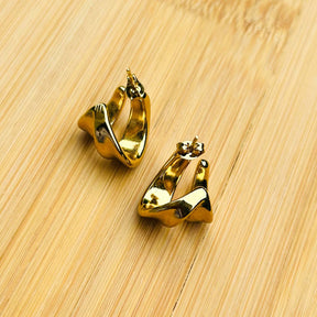 Golden Spiral Hoop Earrings