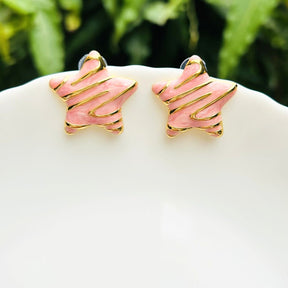 Baby Pink Star Stud Earrings