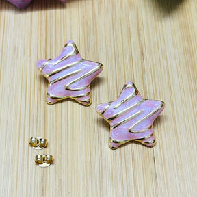 Baby Pink Star Stud Earrings