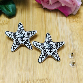 Floral Starfish Stud Earrings