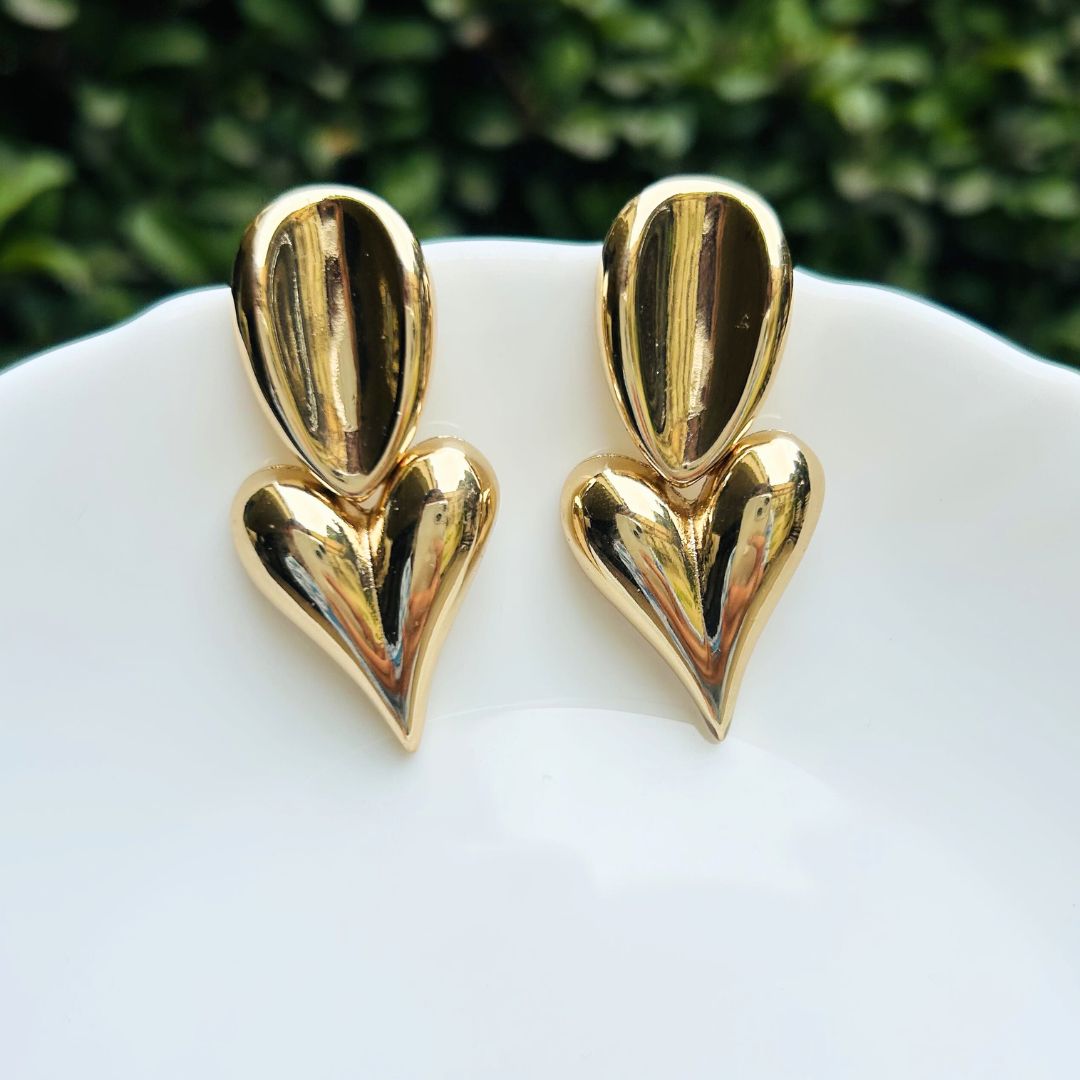 Heart Petal Drop Earrings