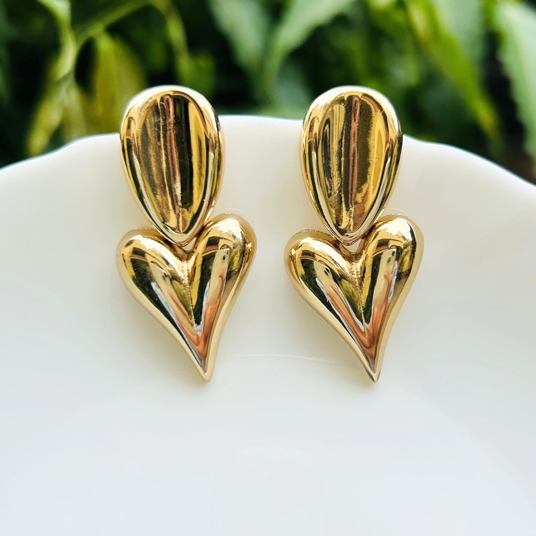 Heart Petal Drop Earrings
