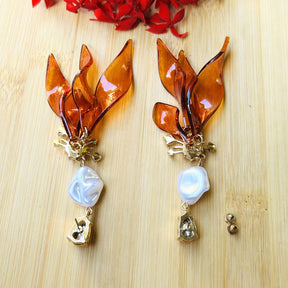 Amber Flames Drop Earrings