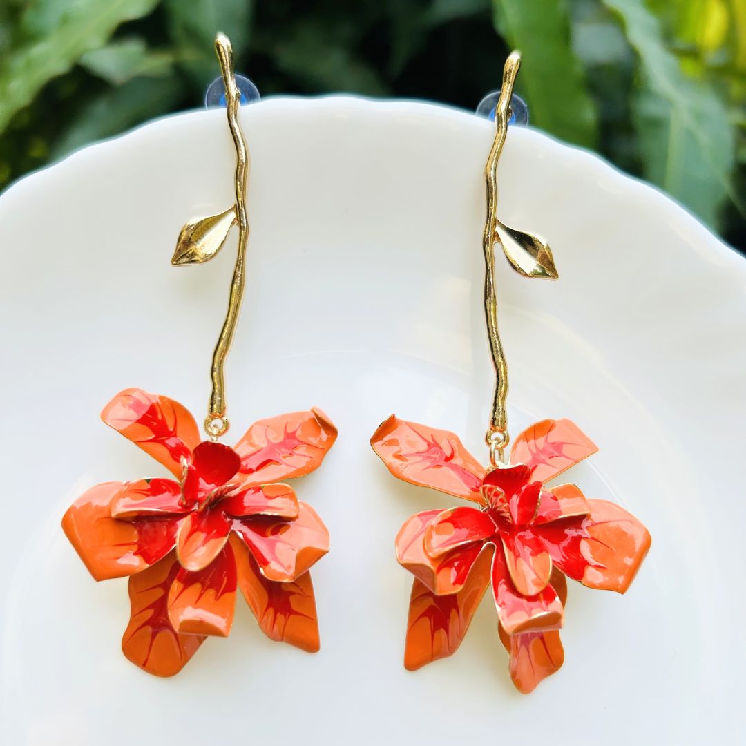 Sunset Petal Drop Earrings