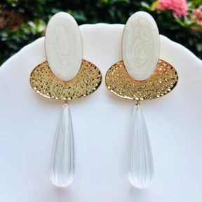 Ivory Gold Mist Drop Earrings