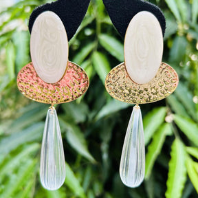 Ivory Gold Mist Drop Earrings