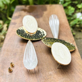 Ivory Gold Mist Drop Earrings