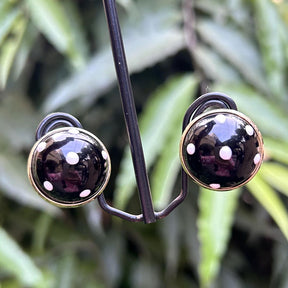 Black Polka Dot Stud Earrings