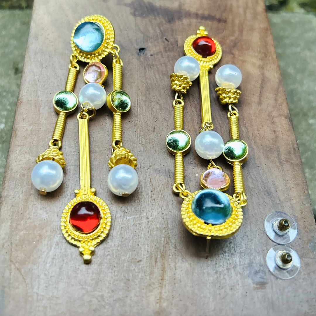 Multi-Color French Style Earrings
