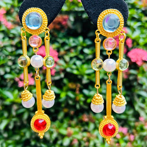 Multi-Color French Style Earrings