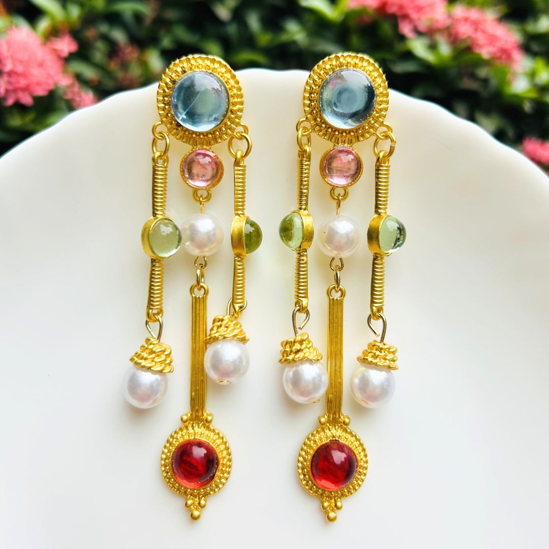 Multi-Color French Style Earrings