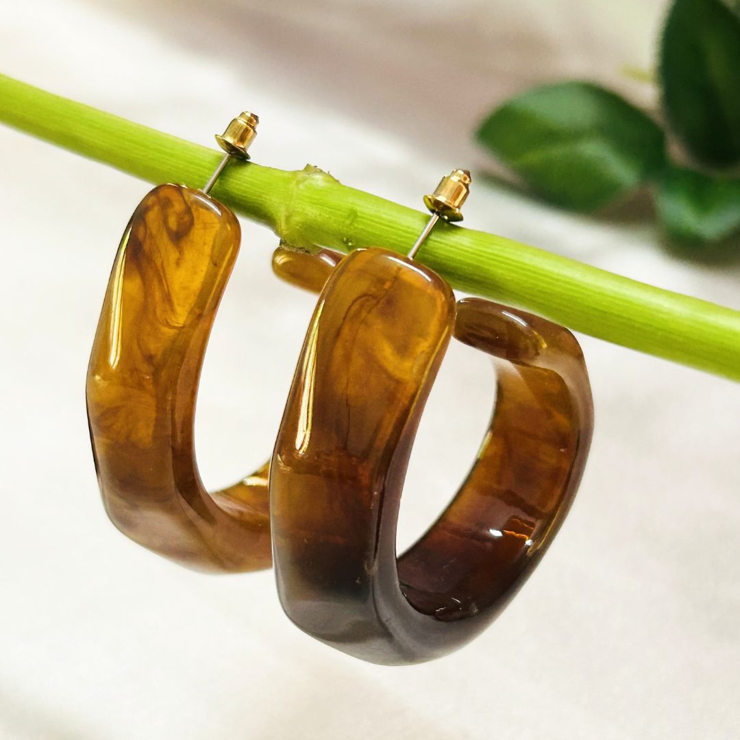 Honey Swirl Hoop Earrings