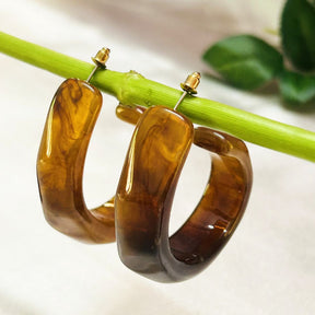 Honey Swirl Hoop Earrings