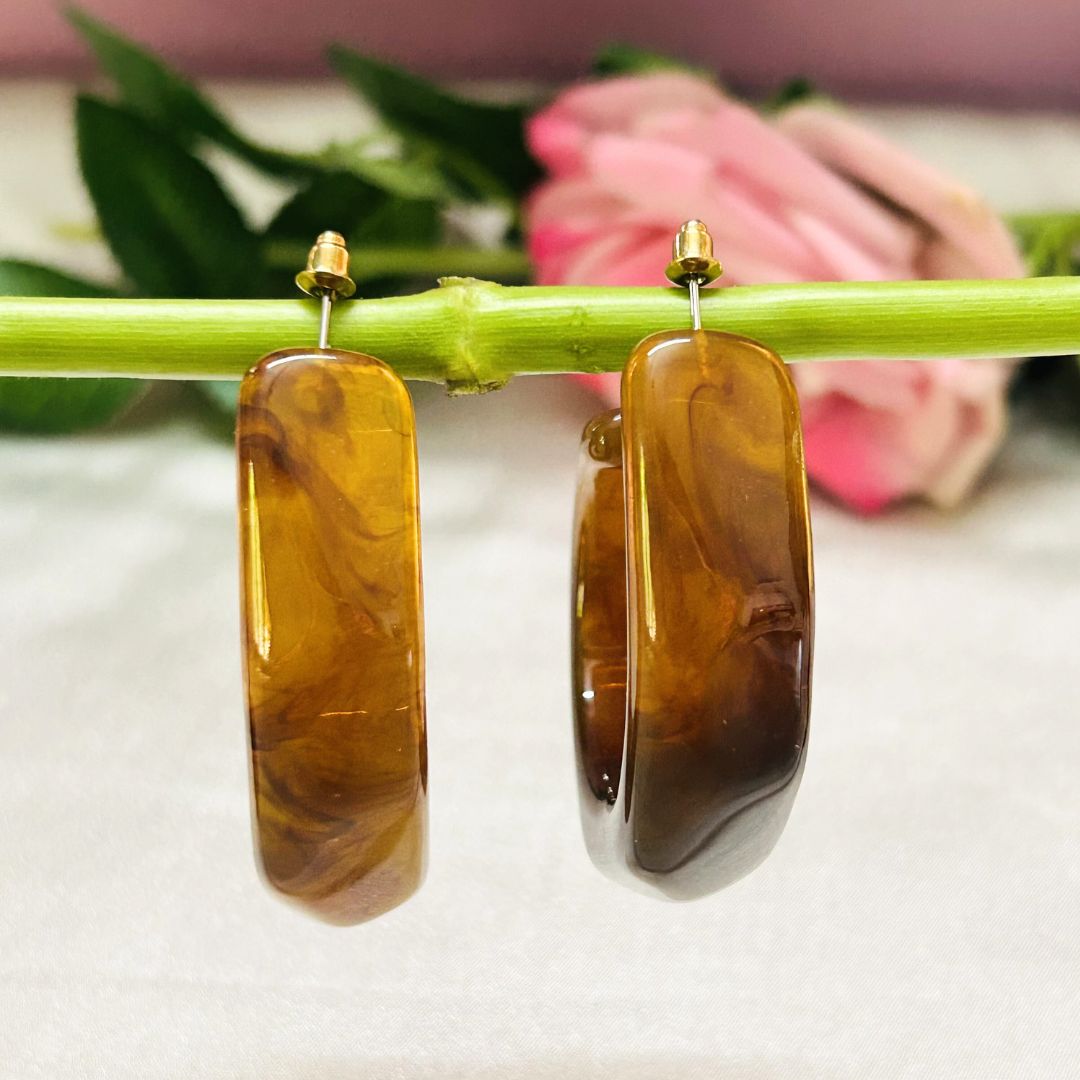 Honey Swirl Hoop Earrings