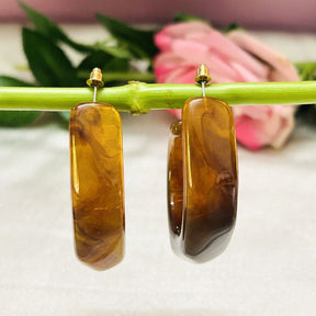 Honey Swirl Hoop Earrings