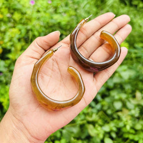 Honey Swirl Hoop Earrings