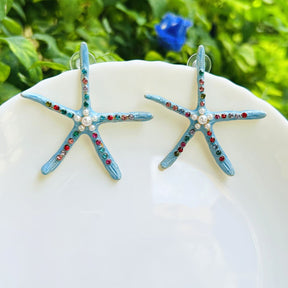 Starfish Sparkle Designer Stud Earrings