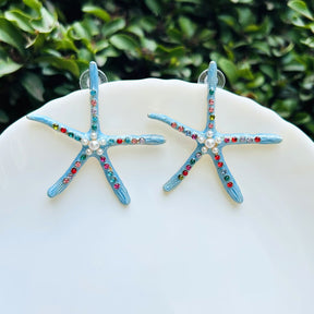 Starfish Sparkle Designer Stud Earrings