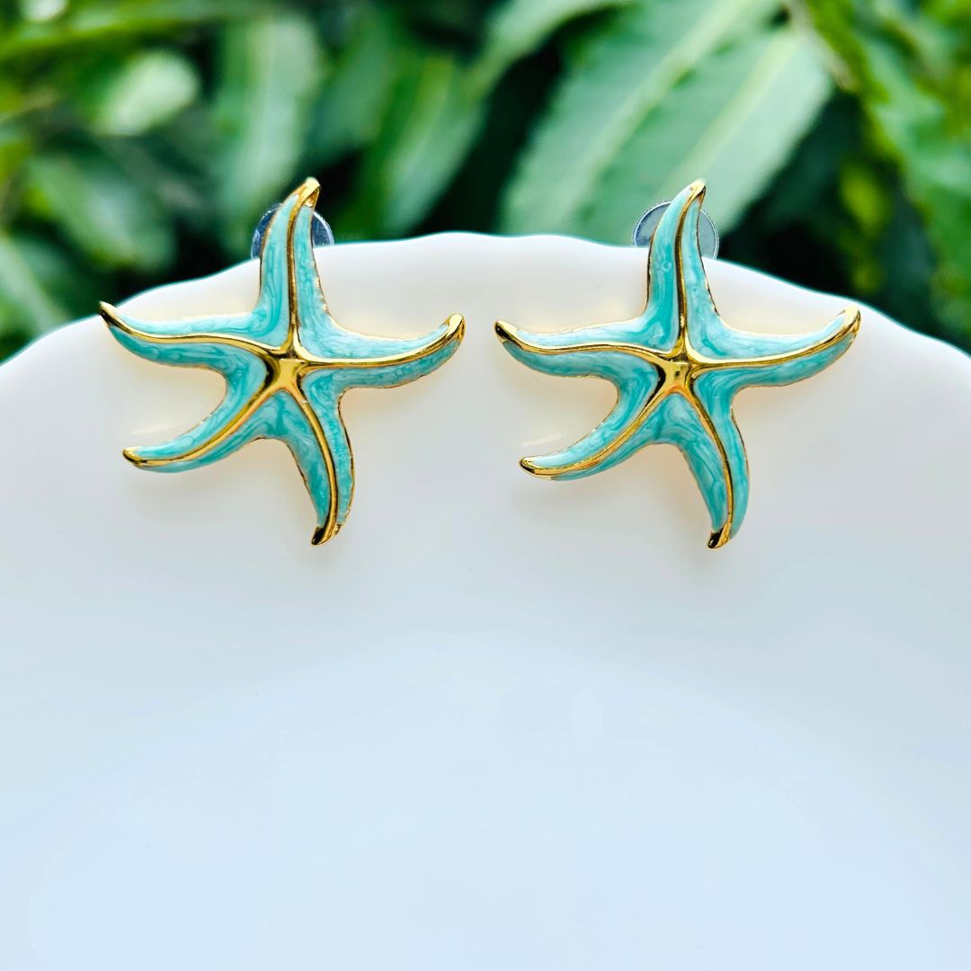 Green Starfish Earring
