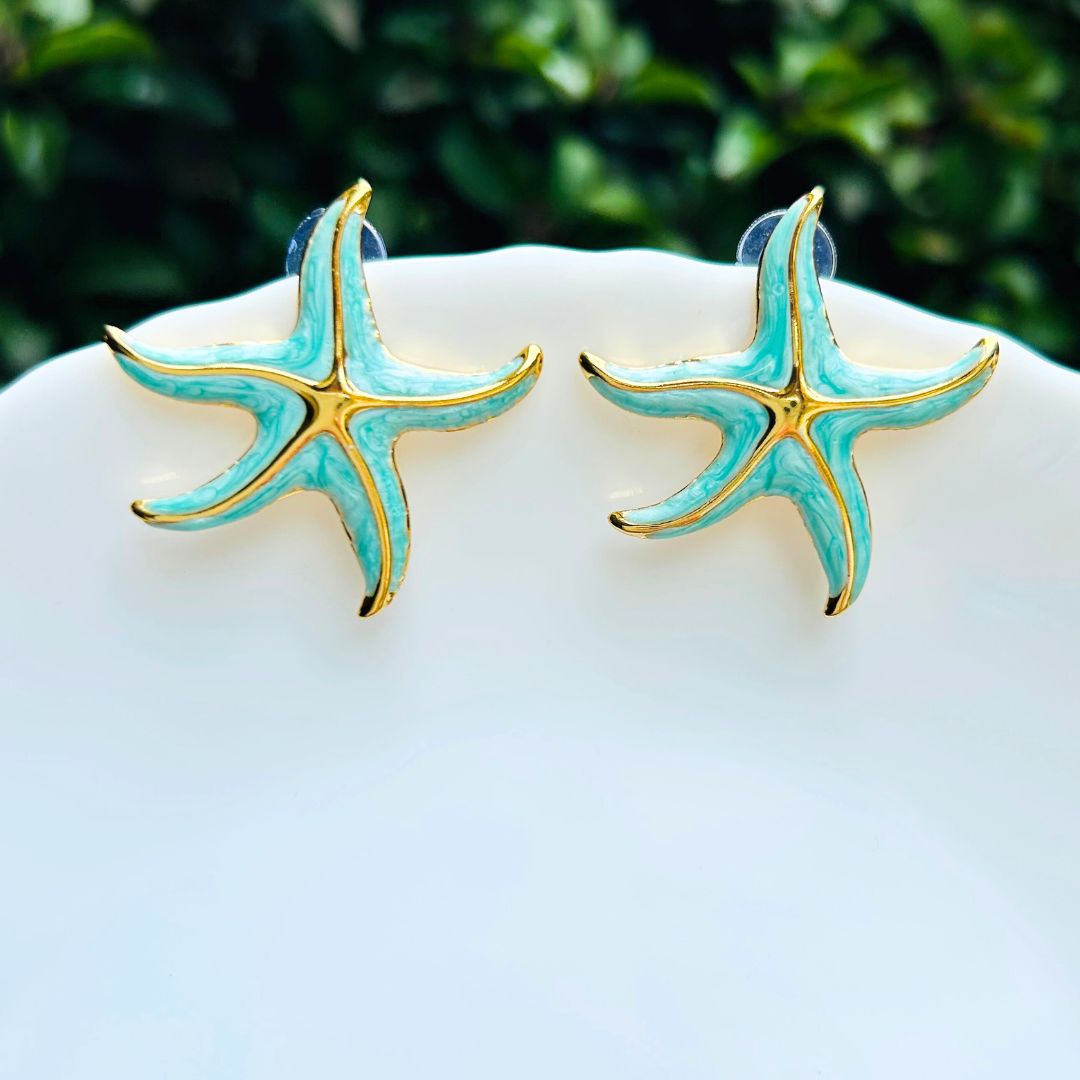 Green Starfish Earring