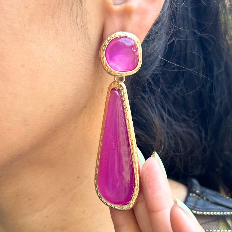 Purple Resin Earrings