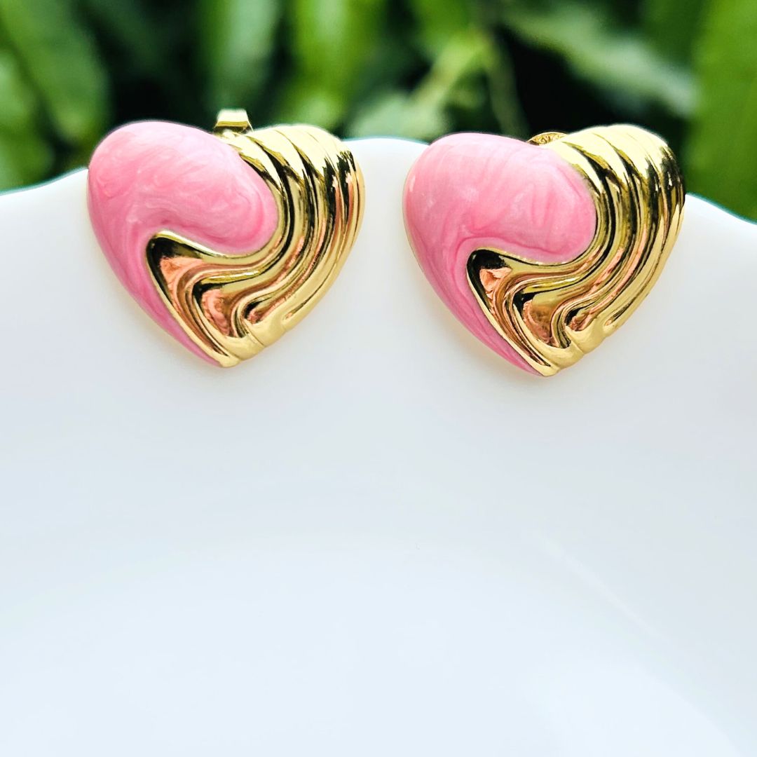 Candy Baby Pink Heart Stud Earrings