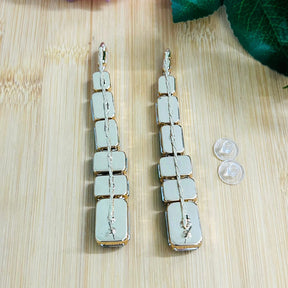 Green Rhinestone Drop Earrings