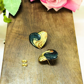 Candy Black Heart Stud Earrings