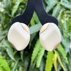 White Enamel Stud Earrings